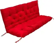 Porch Swing Cushions, 2-3 Seater Outdoor Cushions for Patio Furniture, Swing Replacement Cushions with 8 Straps, Suitable for Outdoor and Indoor (Red,48 * 40 in)