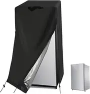 Fridge Cover, Refrigerator Cover, Fridge Wrap, 210D Waterproof&Dustproof for Protecting Upright Freezers/Beverage Refrigerator for Cold Rooms, Black, 23"W x 23"D x 56"H, outdoor , re