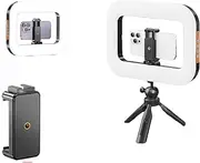 Rechargeable Selfie Portable Ring Light, Adjustable Bicolor Fill Light with Cordless Square Design, Handheld Beauty Fill Light for Smartphone, Video Recording, Makeup (1pcs+Lower The Bracket)
