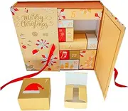[TENOL] Advent Calendar 2023 with 24 Drawers Candy Sacks Christmas Decoration Countdown Calendar for Office Bedroom Bookshelf Holiday