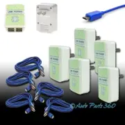 5X 4 USB PORT WALL ADAPTER+10FT CABLE POWER CHARGER BLUE FOR GALAXY S4 S3 NOTE 2