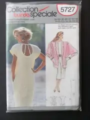 Burda 5727 dress and jacket sewing pattern size 8-20 vintage 80s