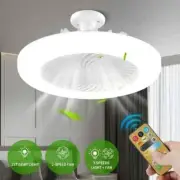 NEW E27 Socket Fan Light With Remote Control - Ceiling Adjustable Smart LED Fan