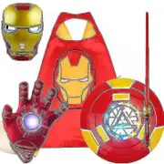 Iron Man Mask Glove Cloak Shield Sets With Light For Party _y High Quality Luminous gloves 5 set