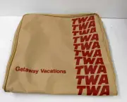 TWA GETAWAY VACATIONS NYLON TRAVEL BAG, CARRY ON SHOULDER, 1970 STRAP TOTE