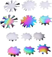 12pcs Nail Plate French Smile Line French Nail Art Templates French Nail Cutter Shampoo+shield Nail Gel Nail Art Tool French Nail Tool Trimmer French Nail Templates Stainless Steel
