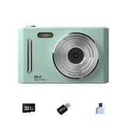Green Student Digital Camera HD DualLens 50MP 8x Zoom Beauty Filter FrontBack Cameras 32G Memory Card