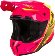 Klim T1 Freeride Descent, motocross helmet , color: Neon-Pink/Neon-Yellow , size: XS
