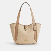 Hadley Turnlock Tote Bag With Signature Canvas