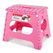 Folding Step Stool for Adults-11 Height Lightweight Plastic Stepping Stool. F...