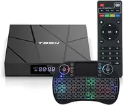 Android 10.0 4GB RAM 64GB ROM 2023 Upgraded H616 Smart TV Box 2.4G/5G Dual WiFi Bluetooth 4.2,Supports 3D 4K UHD Videos with Wireless Backlit Mini Keyboard USB 2.0,4gb+64gb