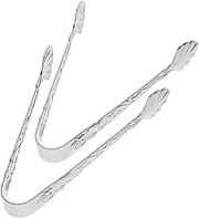 OFFSCH 2Pcs Stainless Steel Ice Cube Clips Ergonomic Food Tongs for Serving Sugar Cubes and Ice for Home Gatherings and Daily Use Kitchens Hotels and Restaurants
