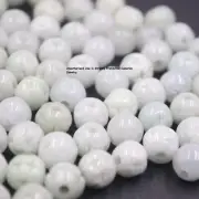 10pcs Real Grade A Natural White Jade Jadeite 8mm Round Loose Beads For Diy