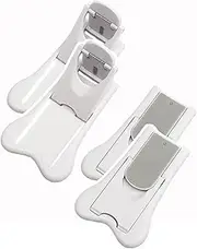 YUESUO Sliding Door Lock for Child Safety, Baby Proof Locks with No Screws or Drills for Sliding Door, Window, Wardrobe (White - 4Pack)