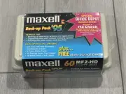 Vintage Maxell MF 2HD, 1.44 MB 3.5" Floppy Disks 60 w/Storage Case NEW OLD STOCK