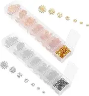 KALLORY DIY Jewelry Making Supplies Alloy Flower Bead Caps 2 Boxes Spacer Bead Caps for Jewelry