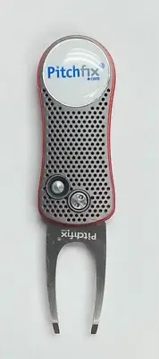 Pitchfix Hybrid Golf Divot Tool Gunmetal/Red