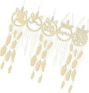 Yardenfun 5 Sets DIY Dream Catcher Materials Kit Unicorn Wall Decoration Accessories for Crafting Unique Home Ornaments for Handmade and Decor