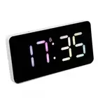 LED Mirror Clock Automatic Photosensitive USB Charging LED Digital Alarm Clock W