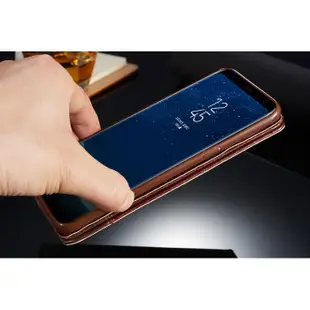 Samsung S10+ S10 S10e S9+ S9 S8+ S8 S7 edge 牛皮仿真皮保護套翻蓋磁鐵手機皮套