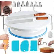 35pcs, Cake Decorating Tool Kit, Cake Turntable, Cake Leveler, Icing Spatulas, Cake Smoothers And Pipping Set, For DIY Cake Making, Cookie Making, ...