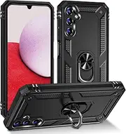 [TiHen] Compatible for Case Google Pixel 9, Magnetic Ring Holder 360°Full Body Protective Silicone Personalised Tough Armor Phone Case with Screen Protector-Black
