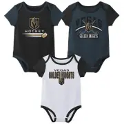 Outerstuff NHL Infant Las Vegas Golden Knights Variery 3-Pack Bodysuit Set