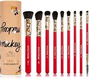 Spectrum Collections Mickey Mouse Make Up Brushes, Spectrum Makeup Brushes Set Including Face, Eye and Eyebrow Brushes with Soft Synthetic Bristles, 10 Piece Official Disney Makeup Brush Set