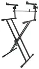 Rockville RKS42X X-Stand 2-Tier Keyboard or DJ Stand Fits Yamaha PSR-E363