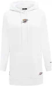 Pro Standard Womens NBA Classic Chenille Brushed Back French Terry Hoodie Dress White