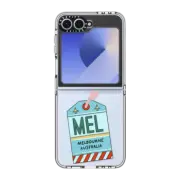 Galaxy Z Flip6 Clear Case Melbourne Travel Tag