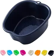 Large Spa Foot Bath Bowl, Sturdy Plastic Foot Soak Bowl, Massage Foot Pedicure Bowl, Detox, feet soak, Extra FootBath foot basin For Soaked to Remove Dead Skin, Calluses (black)