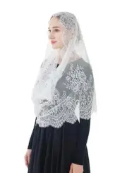 Spanish Infinity Veils for Church Lace Chapel Veils Catholic Church Veil White