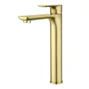 Bathroom Round Tall Basin Mixer Tap Vanity Sink Faucet Spout Brass Yellow Gold