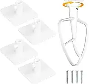 Pack of 4 Stand Mixer Attachment Holder Compatible with Kitchen Aid Mixer Accessories, White