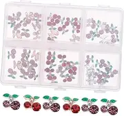 BATHVEVE 60Pcs Cherry Nail Charms Nail Rhinestones Gems Elegant Studs for Personal Style Versatile Decoration and More