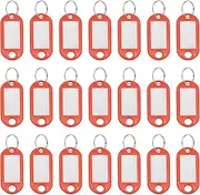uxcell Plastic Key Tags with Split Ring Label Window Identifiers ID Keychain Tags, 4.7x2mm Fit for Name Luggage (50Pcs, Red)