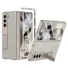 For Samsung Galaxy Z Fold6 PU Leather Hard PC Case with Front Screen Protector