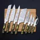 Handmade Damascus Chef set of 8pcs,Kitchen knives set,Personalized gift, Knives,