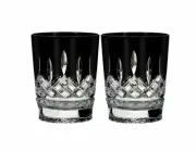 WATERFORD LISMORE DOUBLE OLD FASHIONED PAIR BLACK NEW IN BOX
