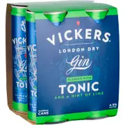 [Vickers] Vickers Gin Tonic and Lime Can 250mL