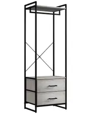 Sorbus 70in Greige Clothing Rack With Drawers