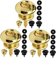 WESIEVYA 3sets Guitar Strap Retainer Locks Metal Button Lock Set for Classical Guitar 4pcs*3