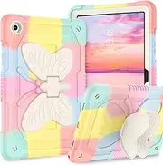 [DUEDUE] Case for Samsung Galaxy Tab A9+ Case for Kids, [Heavy Duty Protection] Samsung Tab A9+ Cover 11"(2023)(SM-X210/X216/X218) with Butterfly Kickstand, Colorful