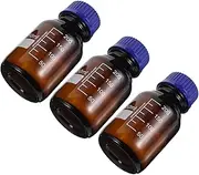 YOSADIER 3pcs Small Glass Bottles Bottles With Graduated Markings Lab Glassware For Chemical Storage Laboratory Glass Containers 250ml