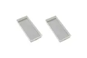 2x Madesmart Large Bin Non-slip Feet Home Kitchen Organiser 39x17cm White RECT