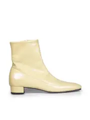 Yellow Leather Este Square Toe Boots
