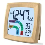 Travel Alarm Clock Bedside Clock with Auto Backlight, Battery Powered Woodgrain