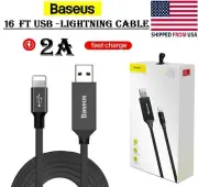 Baseus 2A USB TO iPhone 8 Pin Linen Finish Weaving Charge Data Cable, 5M 16 FT