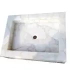 24" x 18" White Quartz Stones Sink / Wash Basin handmade Décor